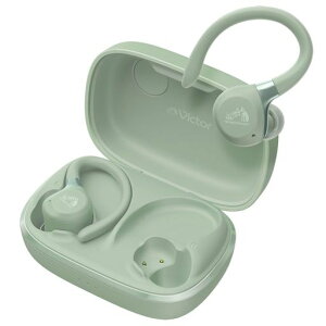 JVC�P���E�b�h Victor HA-EC77T-G ���C�����X�C���z�� Bluetooth 5.4 �m�C�Y�L�����Z�����O �C���[�t�b�N �X�|�[�c �}�C�N�t ���^ �y�� �h�� �h�o IP57 �{�̎���6.0g(�Ў�) �ő�40���ԍĐ� �O���[��
