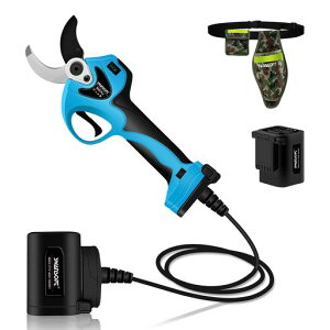 【トリガー連動機能】SWANSOFTプロ用電動バサミ切断径40mm延長コード付き21v4000mAhリチウム電池付属電動剪定鋏太い枝の剪定に使用果樹農家にお勧め(番号8605Pro、高枝切断延長ポールは別売り…