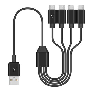 Duttek�}�C�N��USB�[�d�P�[�u��4in1MicroUSB����P�[�u��USB2.0�^�C�vAMicroUSB�|�[�g�R�l�N�^�[�f�[�^�����Ə[�d���T�|�[�g50cm��