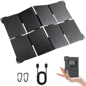 �y���d�v���zELECAENTA 25W �\�[���[�p�l�� �ϊ�����25.4% ������HPBC�Z�� �|�P�b�g�T�C�Y Type-C&USB-A�o�͑Ή� ���^ IP68�h�� �܂��ݎ� �\�[���[�[�d�� ���z���p�l�� �h�ЃO�b�Y ��d�΍� �A�E�g�c
