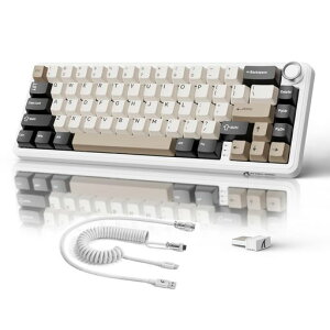 ATTACK SHARK X66 �Q�[�~���O�L�[�{�[�h ���C�����X/Bluetooth/�L�� ���J�j�J���L�[�{�[�h 60%���C�A�E�g �m�u�t��