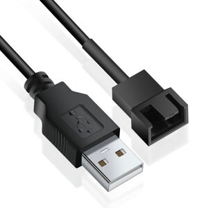Mauknci �t�@���pUSB�d���ϊ��P�[�u�� 12V �����^�C�v �P�[�X�t�@����USB�ڑ��ɕϊ� USB to FAN 3Pin / 4Pin �Ή�