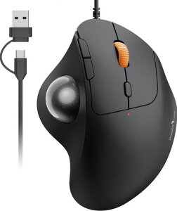 ProtoArc�g���b�N�{�[���}�E�X�L��USB-C/USB-A���Ή�4�i�KDPI���߉\�e�w����}�E�X�g���b�N�{�[���É��^�C�v6�{�^���i��/�߂�{�^������34mm�{�[��Windows/Mac/Android(�u���b�N+�O���[)
