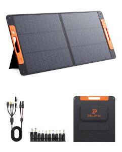 ZOUPW 110W �\�[���[�p�l�� N�^ 16BB 25%������ Type-C���ڏ[�d���� �X�}�z/�^�u���b�g�֋��d �܂肽���ݎ� IP67�h�� �e��|�[�^�u���d���ɑΉ� 5in1�ڑ��P�[�u���t�� �L�����v �Ԓ��� �h�ЃO�b�Y