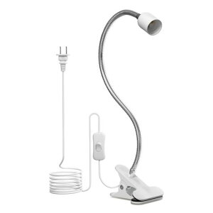 クリップランプデスク電球ソケット電球なしE26対応スイッチ付きデスクライトLED植物育成ライト用角度調整可能360度回転できる読書仕事PC電気スタンド作業デスク卓上ランプに適用Max60W1個…