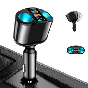 カーチャージャーシガーソケットTwofox車載充電器シガーソケット増設2連PD20W快速充電カーチャージャーUSBデュアルQC3.0ポート90W2ソケット独立スイッチシガレットライターソケット12V/24V車…