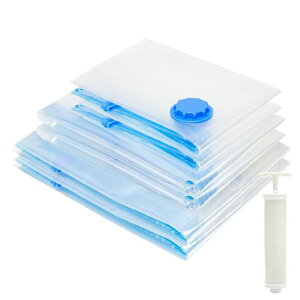 Parhatstor真空布団圧縮袋【6枚セット100x80cmx2枚80x60cmx2枚60x40cmx2枚】手動ポンプ付き大サイズ真空パック衣類圧縮袋収納力防塵防湿カビ、ダニ対策密封性高い掃除機対応収納引越し衣替え旅行