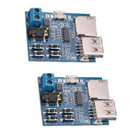 Hailege 2個セット TFカードUディスク再生MP3デコーダプレーヤーモジュールオーディオアンプ付きオーディ…