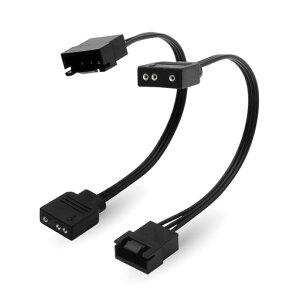 EZDIY-FAB NZXT�t�@���pARGB LED�A�_�v�^�[ F120 AER RGB�Ή� CAM�n�u�s�v 10cm - 2�{�Z�b�g