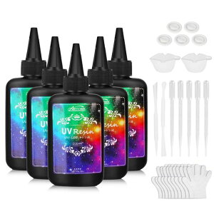 UVレジン液500gレジン液大容量UV/LED対応高い透明低粘度急速硬化ハードタイプDIY手作り装飾低刺激低アレルギー性詰替用レジンセット