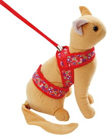 Petio(ペティオ) 猫小町ソフトハーネスリード まりSレッド 【メール便対応商品 メール便の場合他の商品との同梱不可】