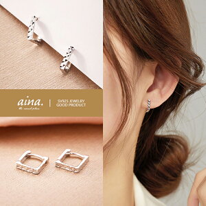 フープピアス 中折れピアス キャッチレスピアス ピアス レディース 金属アレルギー対応 ニッケルフリー プラチナ仕上げ 18金仕上げ シルバー925 シルバーピアス SV925 スクエア 両耳用 ファー