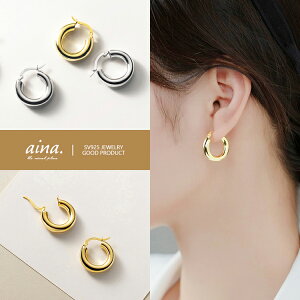 フープピアス 中折れピアス キャッチレスピアス ピアス レディース 金属アレルギー対応 ニッケルフリー プラチナ仕上げ 18金仕上げ シルバー925 シルバーピアス SV925 リア 大ぶり 両耳用 ファ