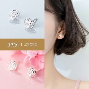 ピアス レディース 金属アレルギー対応 ニッケルフリー プラチナ仕上げ シルバー925 シルバーピアス SV925 ローズ バラ 薔薇 フラワー 花 小さい 小さめ 両耳用 スタッドピアス セカンドピアス