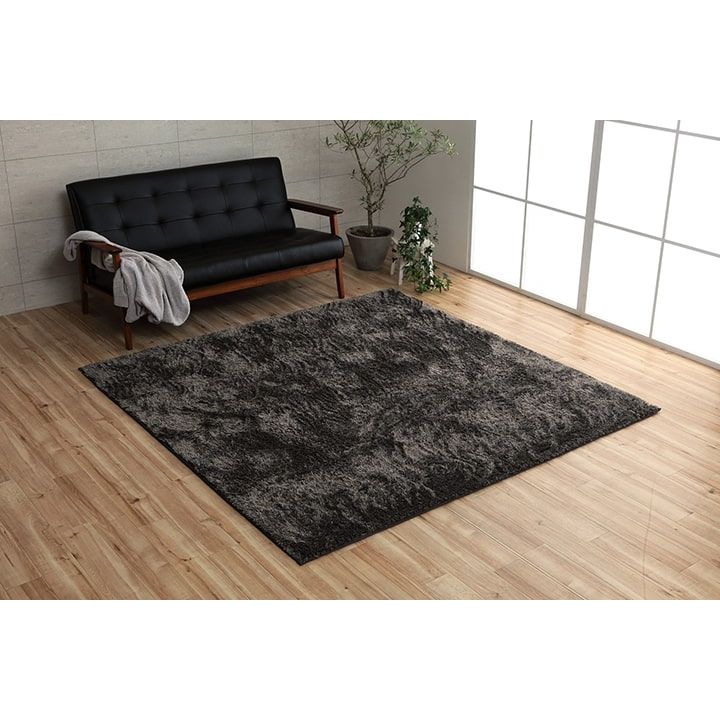 ラグカーペット 絨毯 正方形 グレー 約2畳 約185×185cm 床暖房 ホットカーペット対応 IKEHIKO イケヒコ 3985189 カーペット・ラグ