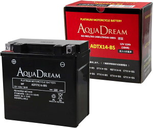 AQUA DREAM ANAh[ ADTX14-BS փobe[ eiXt[ PLATINUM MOTORCYCLE BATTERY t[dς