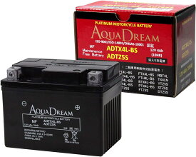 AQUA DREAM アクアドリーム ADTX4L-BS / ADTZ5S 二輪バッテリー ダブル品番 メンテナンスフリー PLATINUM MOTORCYCLE BATTERY 液入充電済み