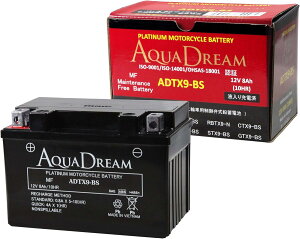 AQUA DREAM ANAh[ ADTX9-BS փobe[ eiXt[ PLATINUM MOTORCYCLE BATTERY t[dς