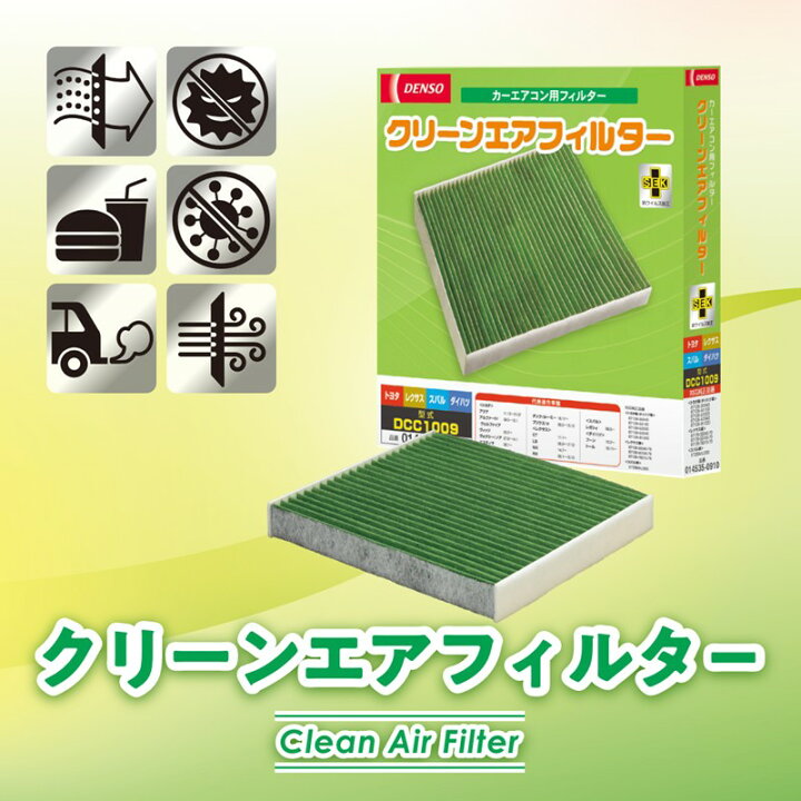 楽天市場】デンソー DENSO クリーンエアフィルター DCC1009 014535 