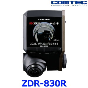 COMTEC �R���e�b�N ZDR-830R 360°�J�����h���C�u���R�[�_�[ �O�����E�ԓ�/�S���ʋL�^ GPS���� ���ԊĎ��@�\�I�v�V���� 340����f 12/24V�ԑΉ� �h�����R