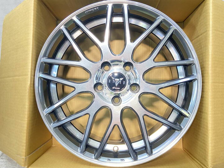 楽天市場】18x7.0 53 114.3-5穴WORK レイバー 中古ホイール 4本セット 