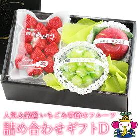 ★500円offクーポン配布中★人気＆厳選いちご＆季節のフルーツ詰め合わせギフトDあまおう シャインマスカット 赤りんご フルーツ ギフト プレゼント 誕生日 お祝い 内祝い 出産内祝い 贈り物 お礼 御見舞 退院祝い 快気祝い 景品 フルーツ 果物 お供え