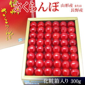 【送料込】国産 さくらんぼ (佐藤錦 または 紅秀峰) 300g 長野産 または 山形産 フルーツ ギフト プレゼント 手土産 誕生日 お祝い 内祝い 出産内祝い 贈り物 お礼 御見舞 退院祝い 快気祝い 景品 フルーツ 果物 お供え物 お返し 父の日 お中元 夏ギフト