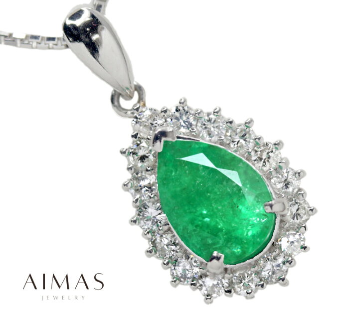 楽天市場】エメラルド 1.89ct ダイヤモンド ネックレス PT900/K18WG 