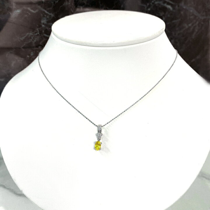 楽天市場】カナリートルマリン 0.498ct ネックレス PT900 PT850 