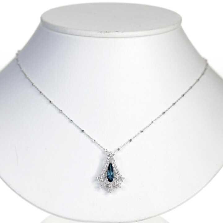 楽天市場】インディコライトトルマリン 0.84ct ネックレス K18WG 18金 