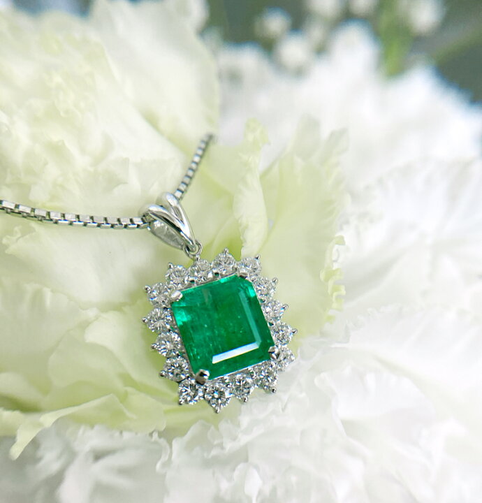 楽天市場】コロンビア産エメラルド 3.44ct ダイヤモンド 1ct ビビッド 