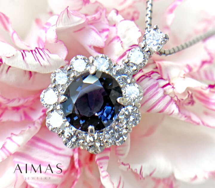 楽天市場】ブルースピネル 2.1ct ネックレス PT900/K18WG プラチナ 