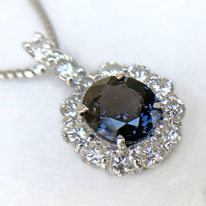 楽天市場】ブルースピネル 2.1ct ネックレス PT900/K18WG プラチナ 