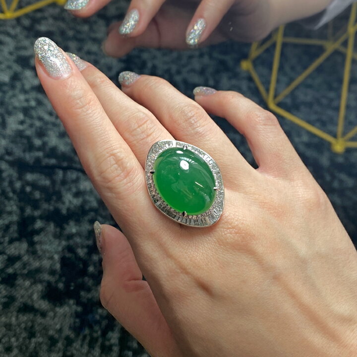 楽天市場】翡翠 36.54ct リング 16号 PT900 プラチナ 指輪  