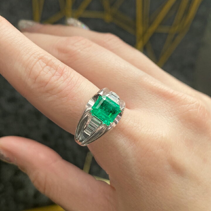 楽天市場】エメラルド 1.77ct リング 10.5号 PT900 プラチナ 指輪  