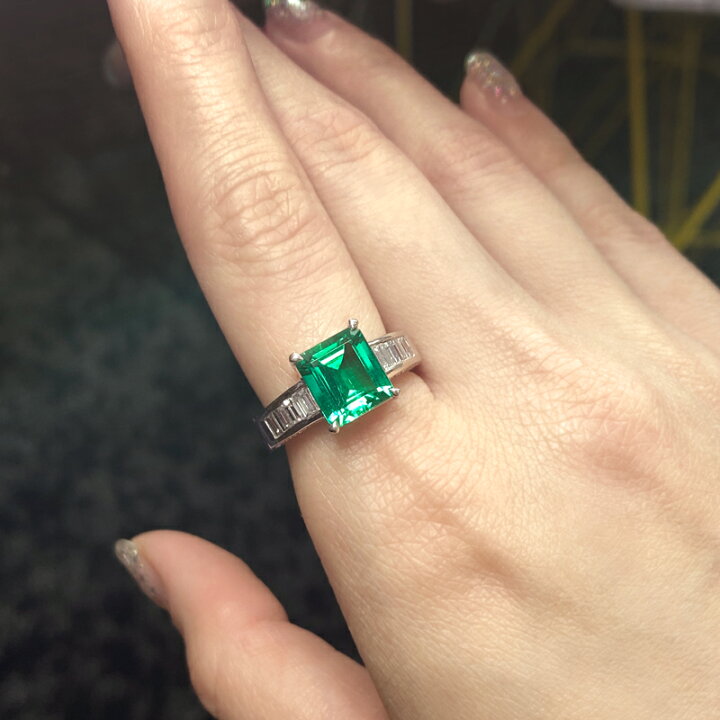 楽天市場】コロンビア産エメラルド 2.21ct リング 12号 PT900 プラチナ  