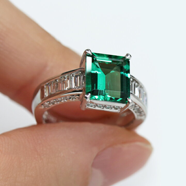 楽天市場】コロンビア産エメラルド 2.21ct リング 12号 PT900 プラチナ  