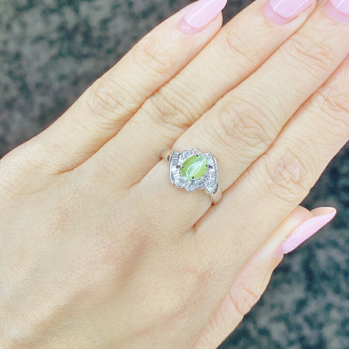楽天市場】クリソベリルキャッツアイ 1.5ct リング 10号 PT900 
