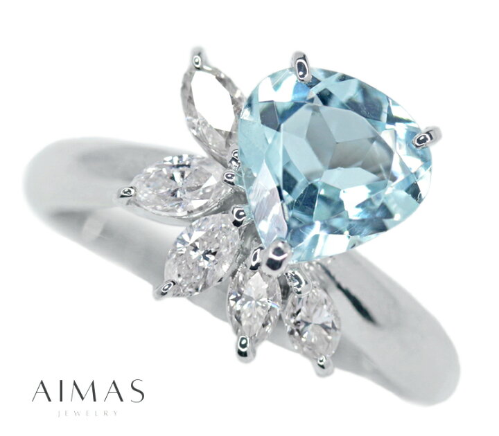 楽天市場】アクアマリン 1.255ct ダイヤモンド リング 12号 PT900 
