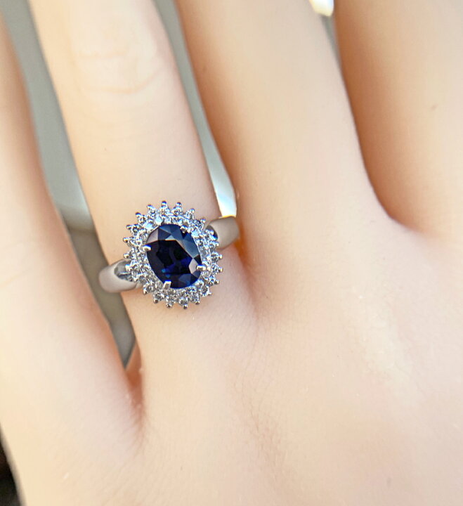 楽天市場】ブルーサファイア 1.198ct リング 12号 PT900 プラチナ  