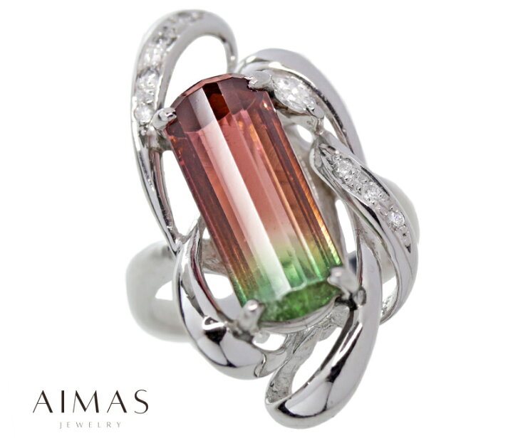 楽天市場】バイカラートルマリン 6.23ct ダイヤモンド 0.1ct パーティ 
