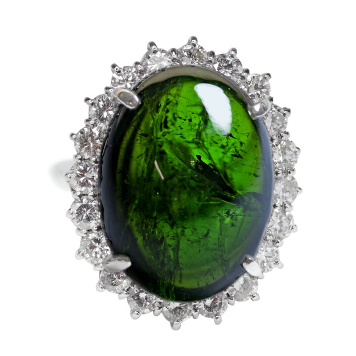 楽天市場】特大大粒グリーントルマリン 26.183ct リング 8号 K18WG 18  