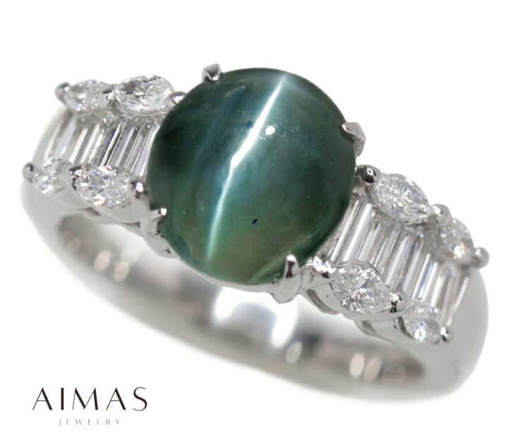 楽天市場】アレキサンドライトキャッツアイ 3.37ct リング 13号 PT900 