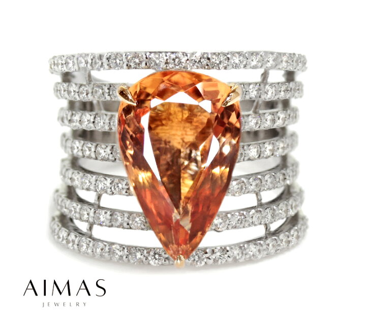 楽天市場】インペリアルトパーズ 6.6ct リング 11.5号 K18WG/PG 18金 