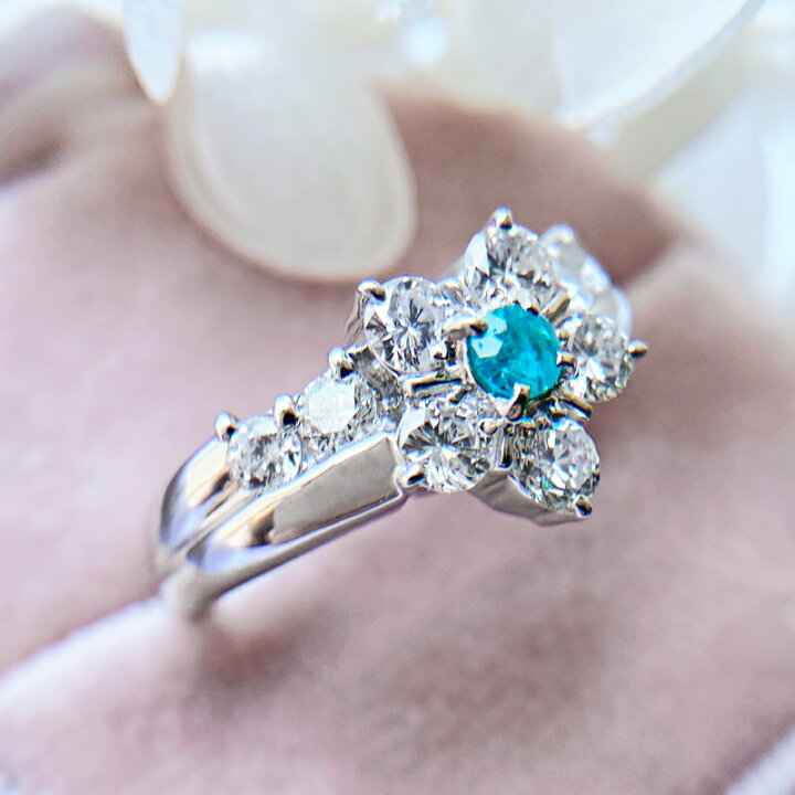楽天市場】ブラジル産パライバトルマリン 0.11ct リング 13号 PT900  