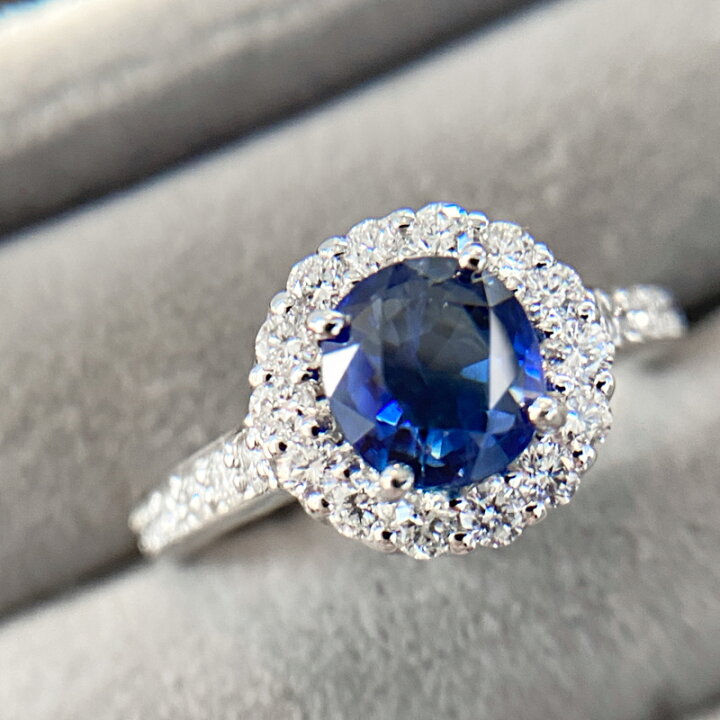 楽天市場】ブルーサファイア 1.315ct ダイヤモンド リング 12号 