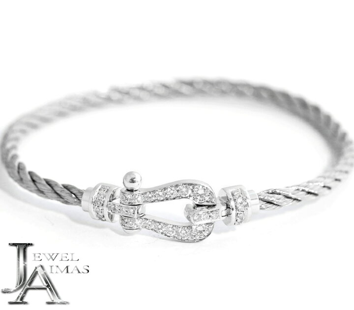 楽天市場 Fred フレッド フォース10 純正フルダイヤモンド スティールケーブルブレス Mm ミニブレスレット 14サイズ 750wg Ss K18wg ホワイトゴールド シルバー レディース 中古 Mjb アイマス