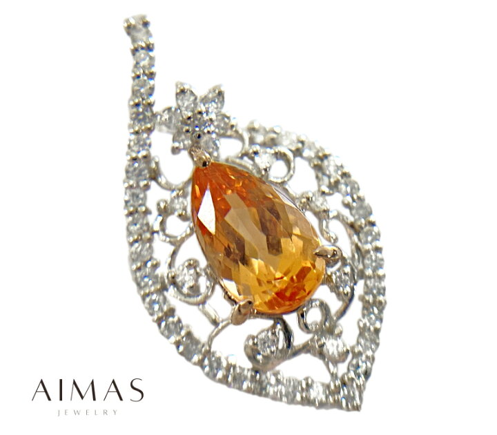 楽天市場】インペリアルトパーズ 1.58ct ペンダントトップ K18WG/PG 