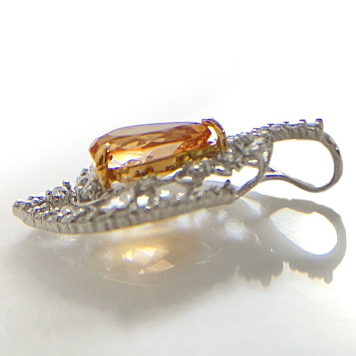 楽天市場】インペリアルトパーズ 1.58ct ペンダントトップ K18WG/PG 