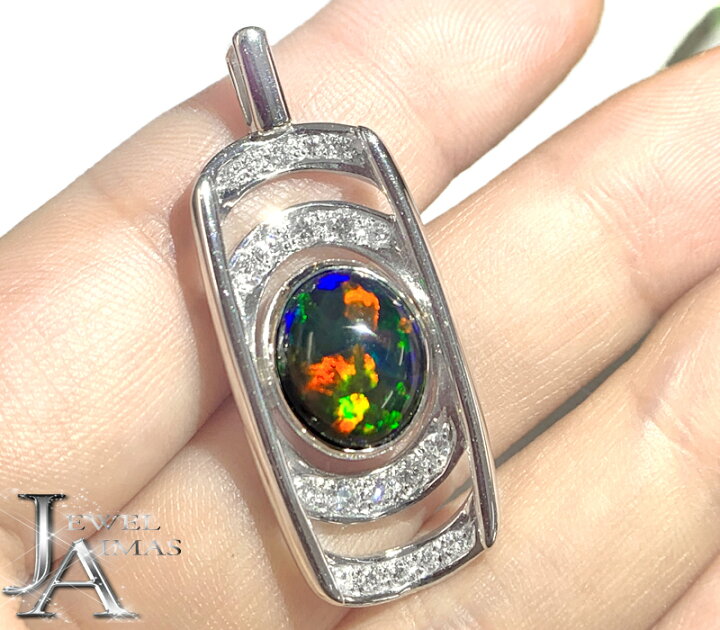 楽天市場】合成ブラックオパール 合成オパール 3.28ct ダイヤモンド 